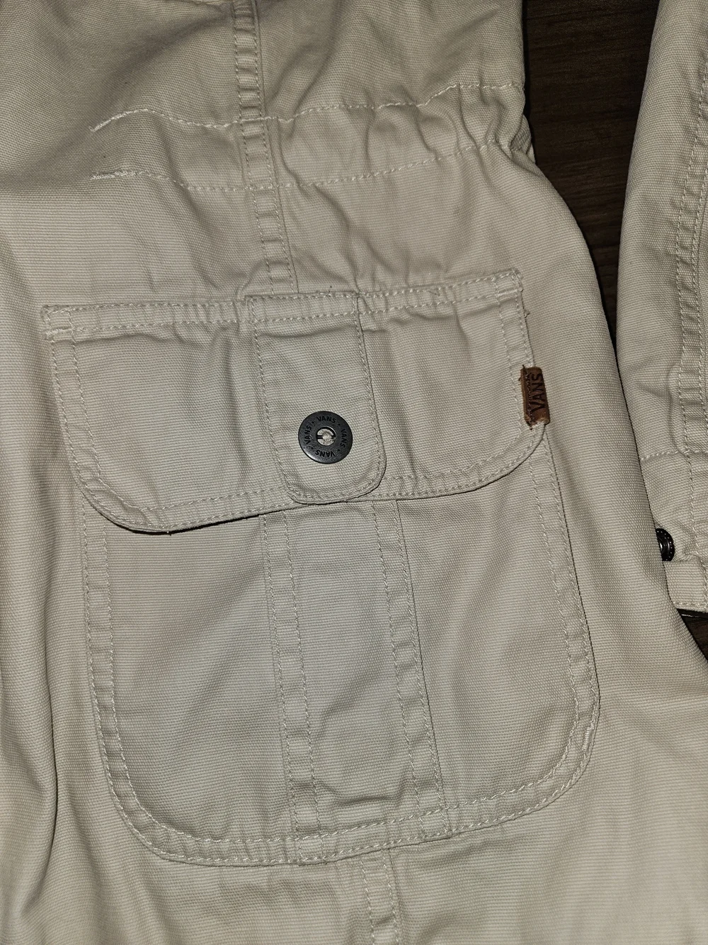 Vans Women's Cream Hooded Pea Coat